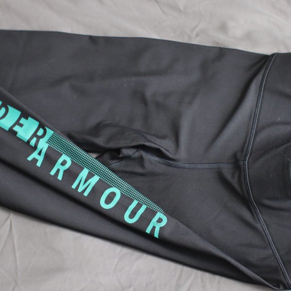 Under Armour Pants Black Green Tights/Leggings - Picture 3 of 10